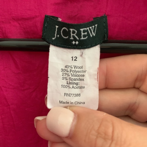 Jcrew Hot Pink wool Dress with Ruffles - Picture 2 of 2